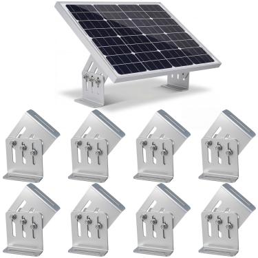 Imagem de Frienda 4 conjuntos de suportes de montagem de inclinação para painel solar, comprimento ajustável de 10.2 cm-17.8 cm, ângulo ajustável de 20°-160°, 1/20.3 cm de espessura anodizado 6063 painel solar