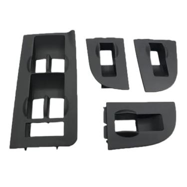 Imagem de Compatível com Audi A4 A6 C5 quadro de interruptor de elevador quadro decorativo quadro de máscara cinza bege preto substituição maçaneta(Black)