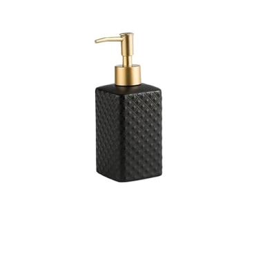 Imagem de Dispensador de sabonete líquido para cozinha, dispensador de sabão de cerâmica, gel de banho, dispensador de sabonete para as mãos, frasco de prensa de loção para banheiro, dispensador de sabão (Preto