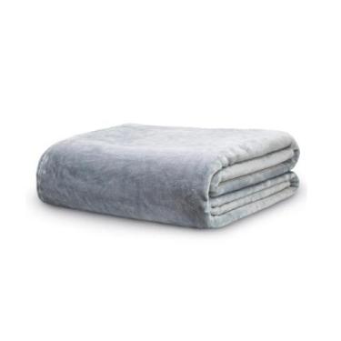 Imagem de Cobertor Solteiro Neo Velour 150X220 Liso 300G/M Cinza - Camesa
