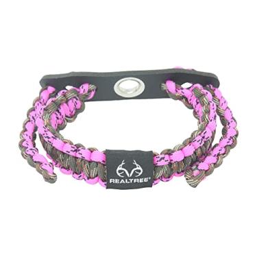 Imagem de Ten Point Gear Realtree® Corda de pulso com arco e flecha Paracord - 100% couro de flor integral 550 Paracord (Camuflagem rosa)