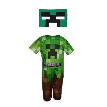 Imagem de Fantasia Roupa Infantil Minecraft Com Máscara - Bililika, Verde, PP