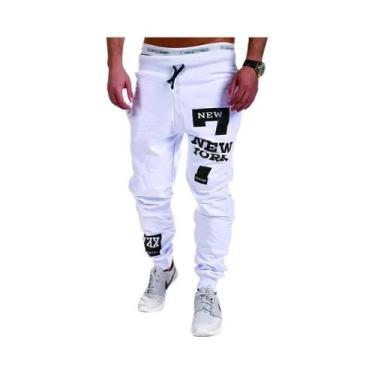 Imagem de Calças De Moletom Casuais Masculinas Em Cinza, Azul E Preto, Joggers C