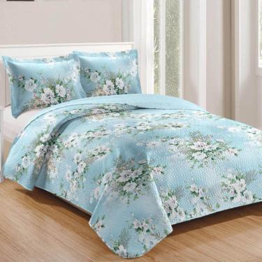 Imagem de Kit Cobre Leito Colcha Daily Queen 3 Peças  Floral 25