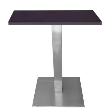 Imagem de Mesa Quadrada Alpha Inox Prata 73,50 Cm (altura) Tampo Mdp Quadrado 60 Cm Preto (larg)