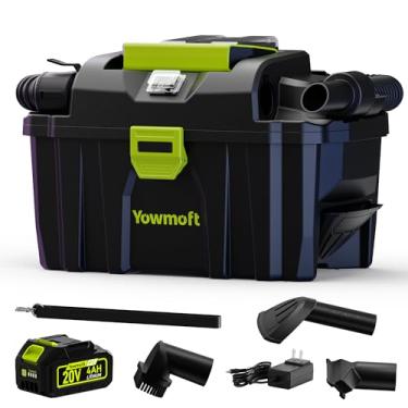 Imagem de YOWMOFT Aspirador de pó sem fio de 20 V, aspirador de pó de 2,5 galões com bateria de 4,0 Ah e carregador, aspirador portátil com filtro HEPA, aspirador de pó pequeno para casa, carro, garagem