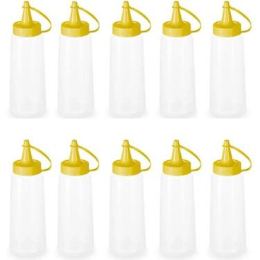 Imagem de 10 Bisnagas para Molhos Plástica 250ml Frasco Ketchup Mostarda Massa C