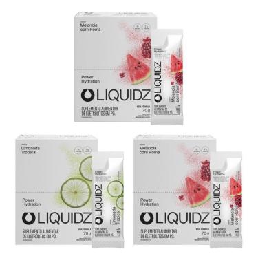 Imagem de LIQUIDZ® - Eletrólitos Zero Açúcares - Limonada | Melancia - Kit 3 Caixas - 42 sachês-Unissex