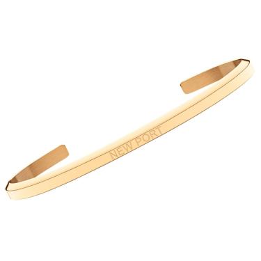 Imagem de Bracelete Feminino Pulseira Aço Dourado Banhado New Port