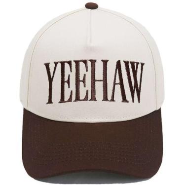 Imagem de Boné de beisebol vintage, chapéu liso, bordado Trucker YEEHAW - Yiweis