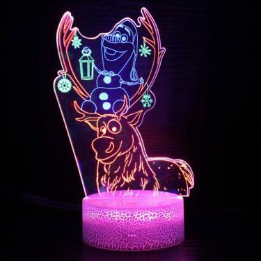 Imagem de Luz noturna Olafs 3D LED que muda de cor para crianças com 5V - Yiweis