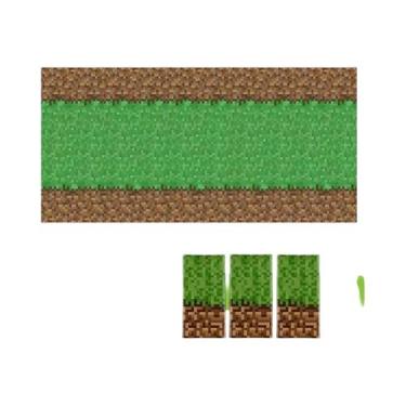 Imagem de Toalha De Mesa Descartável Temática De Jogos Pixel Miner, 3 Peças, Dec