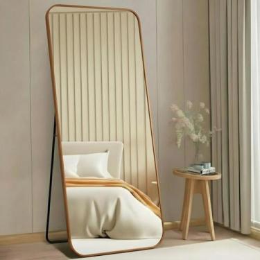 Imagem de Espelho Retangular De Parede Grande Corpo Inteiro 150x60cm Com Moldura