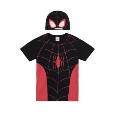 Imagem de Camiseta infantil menino Homem-Aranha com máscara Brandili-Masculino