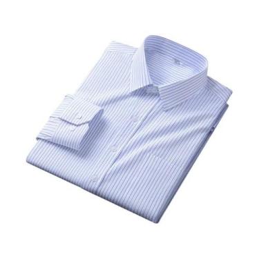 Imagem de Camisa Formal Masculina Branca Anti-Wrinkle De Manga Longa Com Bolso P