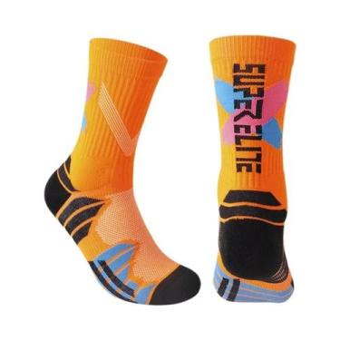 Imagem de Meias Esportivas Masculinas De Cano Alto 1 Par, Acolchoadas Com Absorç