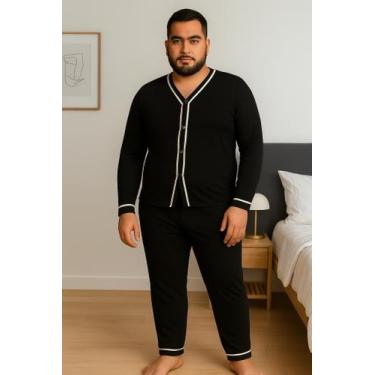 Imagem de Pijama Inverno Plus Size Blusa Manga Longa e Calça 50 52 54 56 - c1 JA