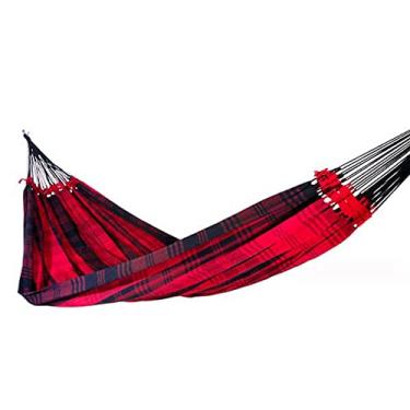 Imagem de Rede de Dormir Casal Grande Super Tijubana em Algodão VERMELHO PRETO