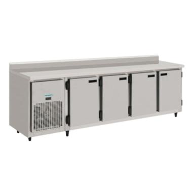 Imagem de Balcão Refrigerado Encosto 4 Portas 2,5 mts Total Inox Esquerda 860KBSC250DII Kofisa