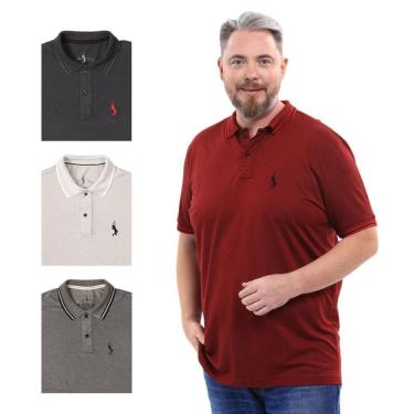 Imagem de Kit 4 Camisa Polo Plus Masculina Dia a Dia