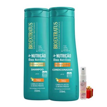 Imagem de Kit Mais Nutrição 1 Shampoo 1 Condicionador 350 ML Bio Extratus + Pres