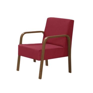 Imagem de Poltrona Decorativa Jade 1 Lugar Braço Madeira Suede D Salla