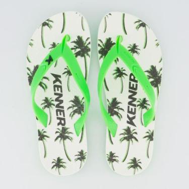 Imagem de Chinelo Kenner Summer Tropical Verde e Branco, 38