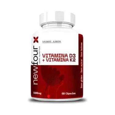 Imagem de Vitamina D3 + Vitamina K2 500mg 60 cápsulas New Four Sabor:Sem sabor, 