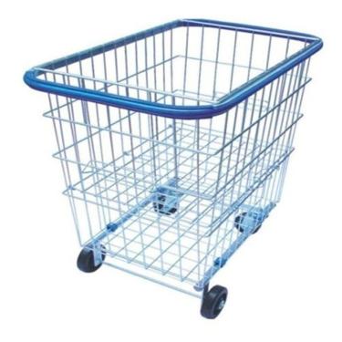 Imagem de Carrinho para Condomínio 215 Litros com Repartição Lateral em Aço Carbono Galvanizado com Rodas PVC Premium Colchões