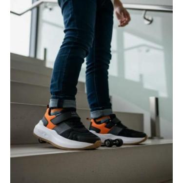 Imagem de Tênis Infantil Bibi Skatenis Rodinhas Casual Patins Menino, Preto, Lar