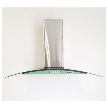 Imagem de Coifa de Parede Terim Vidro Curvo Verde Chá Inox 90cm com Led 3 Velocidades Exaustor 220V