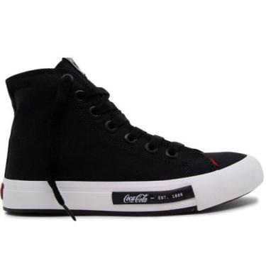 Imagem de Tênis Coca-Cola Feminino Daytona Hi Cano Alto Preto - Coca-Cola Shoes,