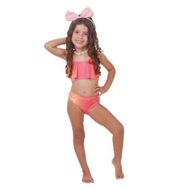 Imagem de Biquini Infantil Cropped Babadinho E Calcinha Blogueira - Star Gold St