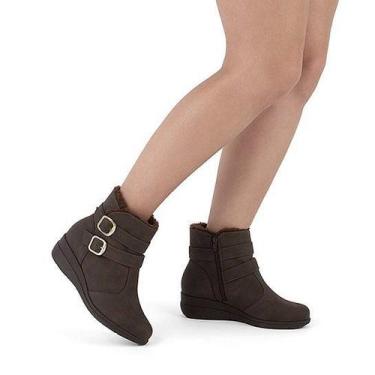 Imagem de Bota Cano Curto Feminina Peluciada Anabela Modare 7085.206, 38