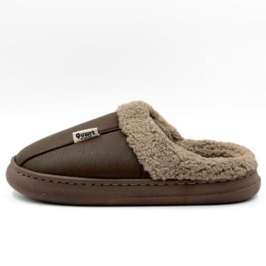 Imagem de Pantufa Europa Filipe I em P.u com Sherpa Masculina, 43/4, Marrom