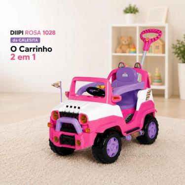 Imagem de Calesita Diipi Rosa 1028: Carrinho de Passeio e Motoca 2 em 1 para Cri
