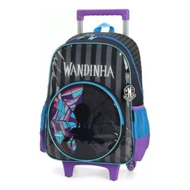 Imagem de Mochila De Rodinhas Carrinho Infantil Wandinha Addams Preto - Maxlog I