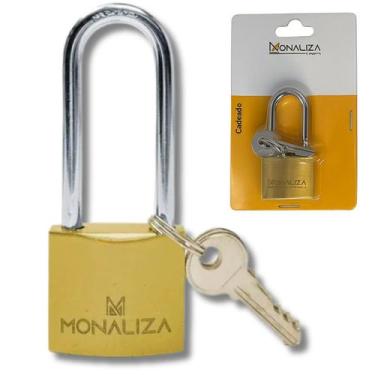 Imagem de Cadeado Monaliza Latão Resistente Armário + Chaves - Hxt, 32mm-longo-3