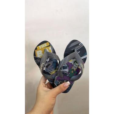 Imagem de Chinelo havaianas infantil top heróis dc cinza aço,  33, Cinza aço