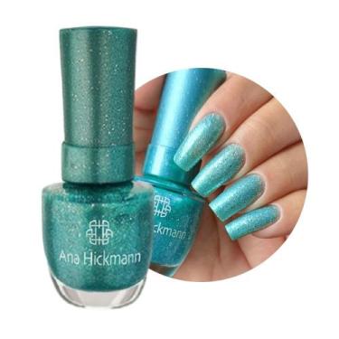 Imagem de Esmalte com Glitter Brilho Preto Verde Rosa Ana Hickmann 9ml Escolha a