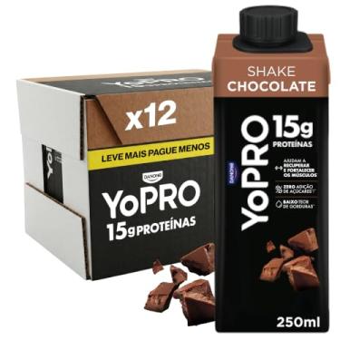 Imagem de YoPRO Bebida Láctea UHT Chocolate Líquida Caixinha 250ml - 15g de Proteínas - Sem Lactose - Pack com 12 Unidades