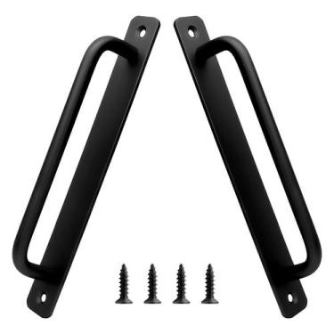 Imagem de Puxador de Porta Piutouyar Kit com 2 Unidades em Alumínio 19 cm Preto
