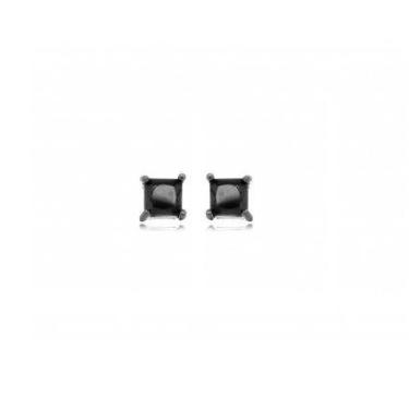 Imagem de BRINCO QUADRADO PEQUENO ÔNIX BANHADO A RÓDIO NEGRO - 4mm x 4mm - VIDIÈ