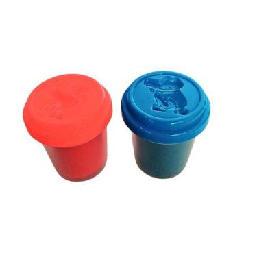 Imagem de Massinha Modelar Infantil Com Forminha Na Tampa 2 Potes 50g Cor:Red & 