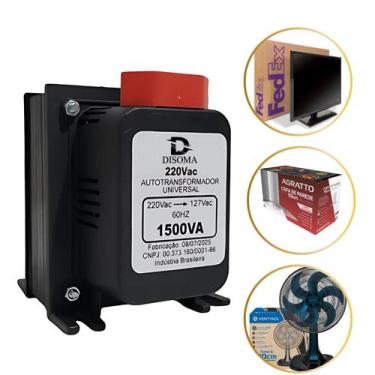 Imagem de Transformador Disoma 1500VA Suporta 850W Bivolt 110V/220V c/ Protetor 