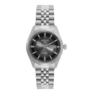 Imagem de Relógio Automático Masculino Gradiente Aço Prata com Mostrador Sunset e Fecho de Pressão Séculus 40MM