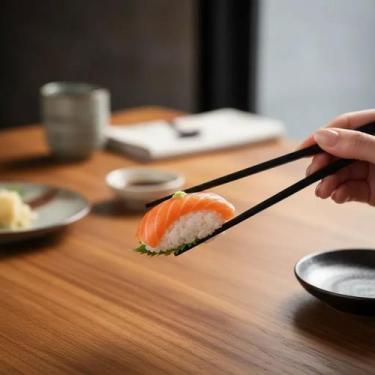 Imagem de Kit Hashi Reutilizável Hauskraft 10 Pares Palitos Pauzinhos Japoneses