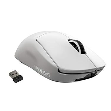 Imagem de Logitech G Mouse para jogos sem fio PRO X Superlight, ultraleve, sensor Hero 25K, 25.600 DPI, 5 botões programáveis, longa vida útil da bateria, compatível com PC/Mac – Branco