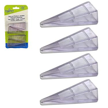 Imagem de APARADOR DE PORTA CALÇO TRAVA CUNHA PROTETOR FLEXIVEL C/4UN Translúcido