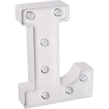 Imagem de Darice Letra de metal branca para letreiro – G – 25 cm de altura, acabamento branco